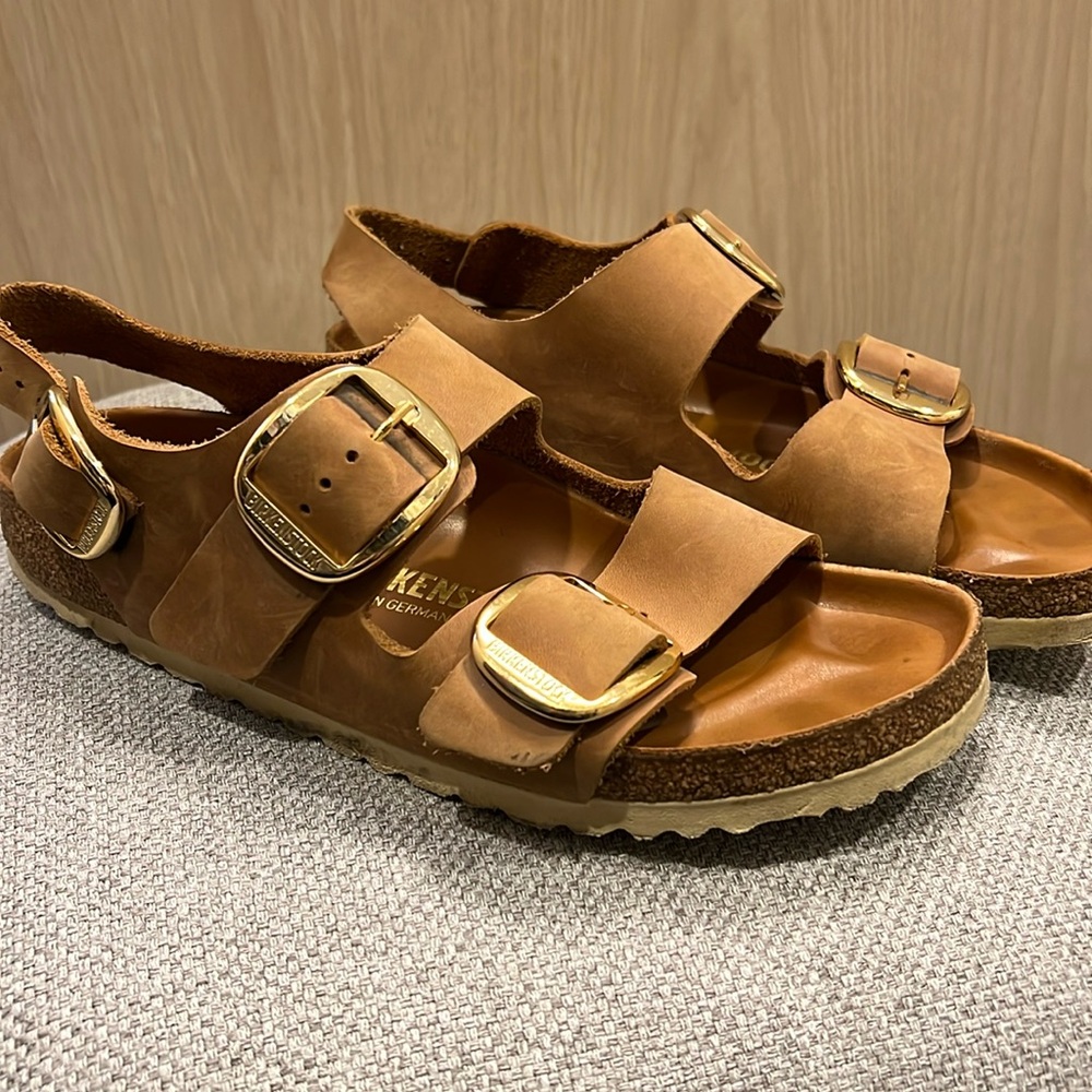 Birkenstock Milano Big Buckle leather sandals size 40